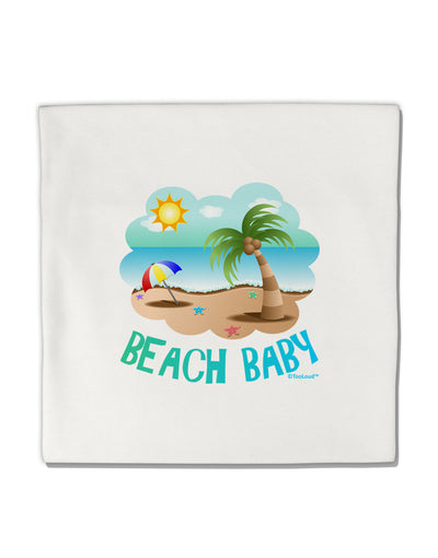 Fun Summer Beach Scene - Beach Baby Micro Fleece 14&#x22;x14&#x22; Pillow Sham by TooLoud-Pillow Sham-TooLoud-White-Davson Sales