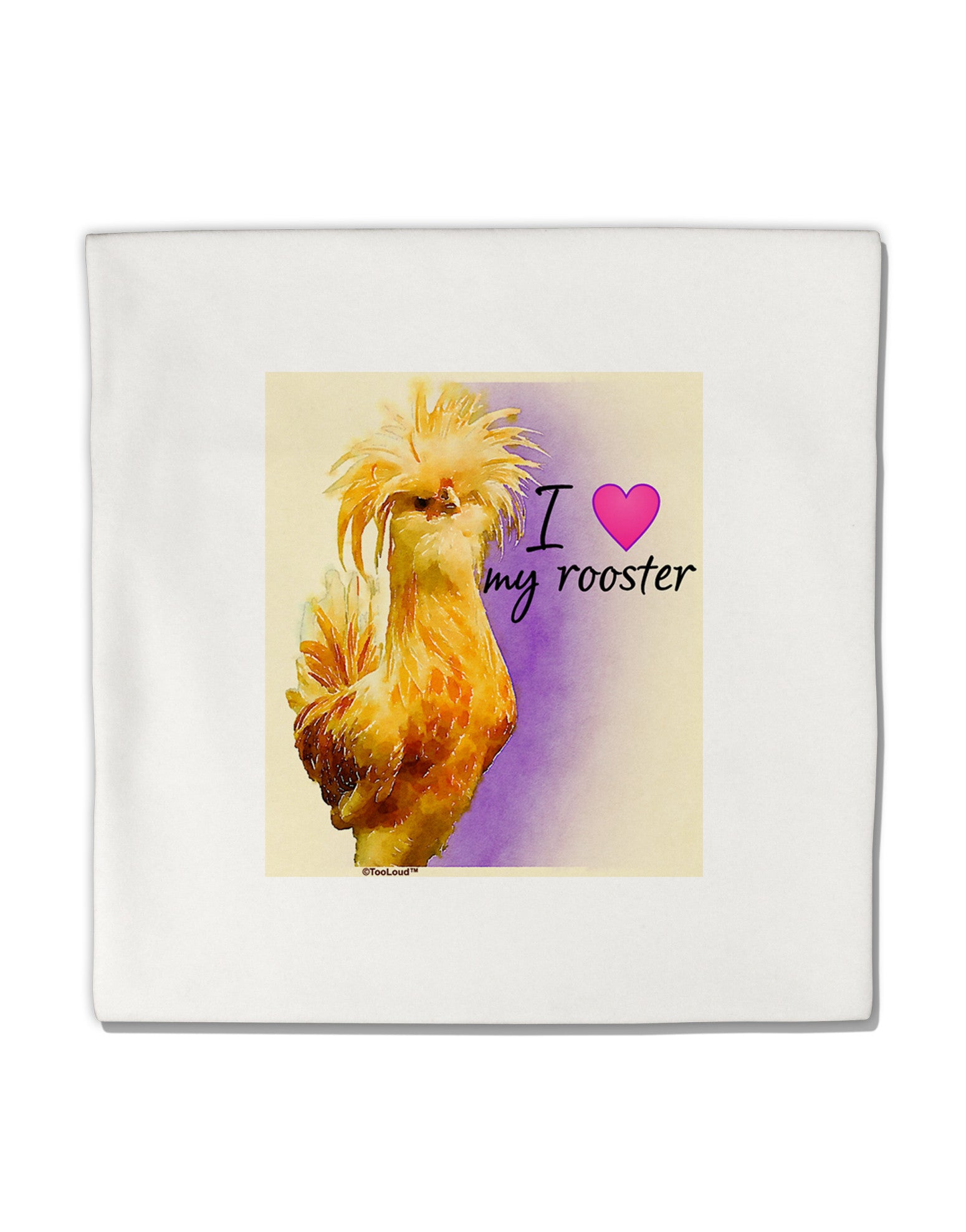 I Heart My Rooster Micro Fleece 14"x14" Pillow Sham-Pillow Sham-TooLoud-Davson Sales