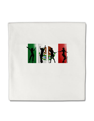 Mexican Flag - Dancing Silhouettes Micro Fleece 14&#x22;x14&#x22; Pillow Sham by TooLoud-Pillow Sham-TooLoud-White-Davson Sales