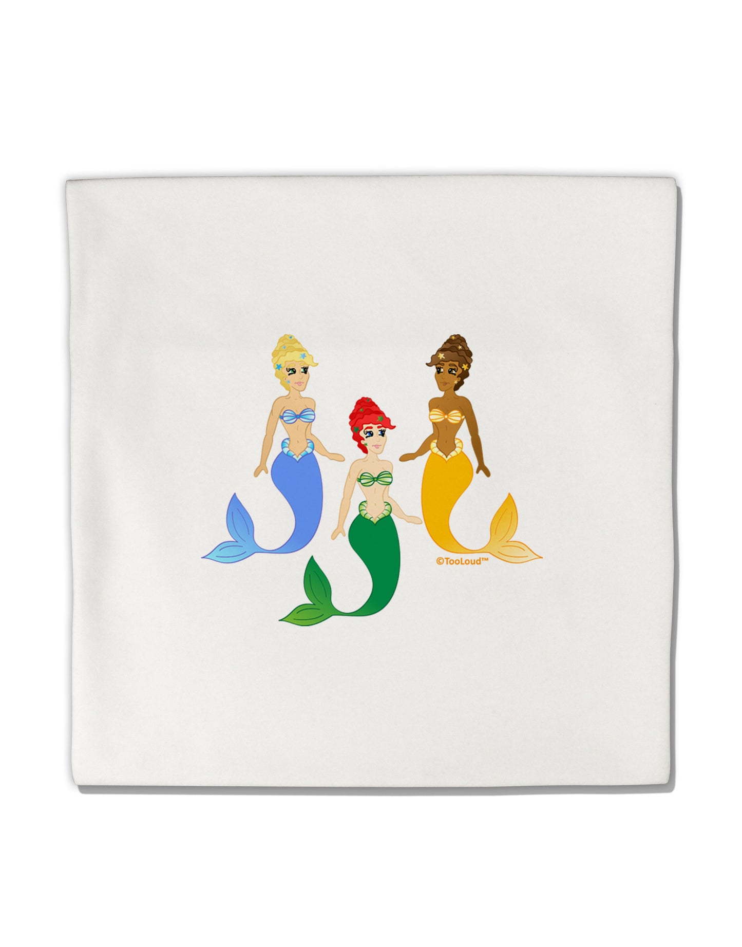 Three Mermaids Micro Fleece 14"x14" Pillow Sham-Pillow Sham-TooLoud-White-Davson Sales