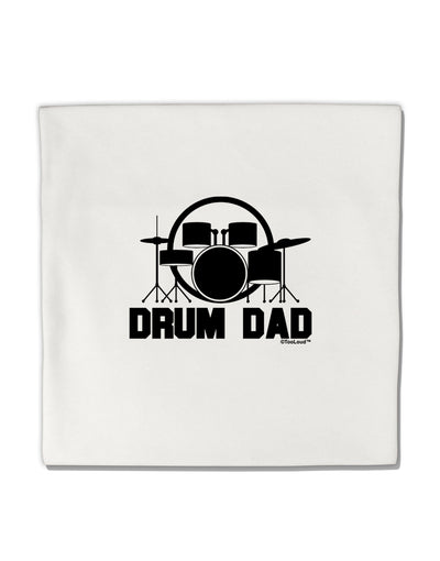 Drum Dad Micro Fleece 14&#x22;x14&#x22; Pillow Sham by TooLoud-Pillow Sham-TooLoud-White-Davson Sales