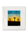 Three Crosses Sunrise - He Is Risen Micro Fleece 14&#x22;x14&#x22; Pillow Sham by TooLoud-Pillow Sham-TooLoud-White-Davson Sales