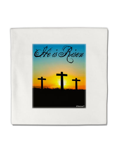 Three Crosses Sunrise - He Is Risen Micro Fleece 14&#x22;x14&#x22; Pillow Sham by TooLoud-Pillow Sham-TooLoud-White-Davson Sales