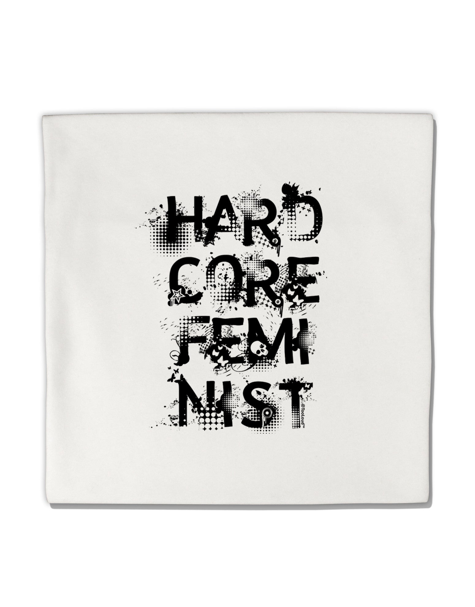 Hardcore Feminist Micro Fleece 14&#x22;x14&#x22; Pillow Sham-Pillow Sham-TooLoud-White-Davson Sales