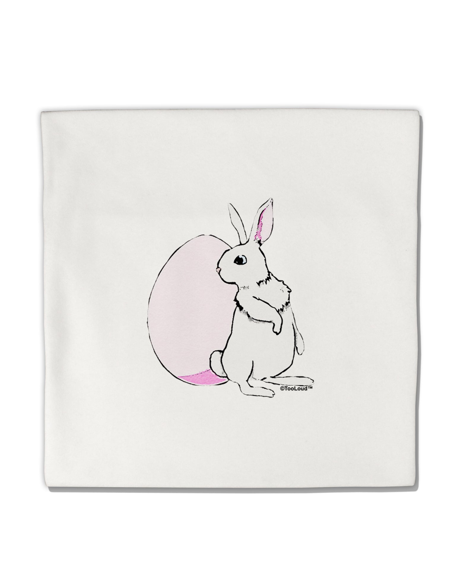 Easter Bunny and Egg Design Micro Fleece 14&#x22;x14&#x22; Pillow Sham by TooLoud-Pillow Sham-TooLoud-White-Davson Sales