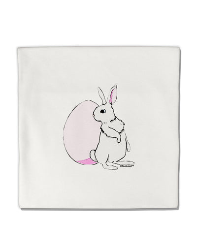 Easter Bunny and Egg Design Micro Fleece 14&#x22;x14&#x22; Pillow Sham by TooLoud-Pillow Sham-TooLoud-White-Davson Sales