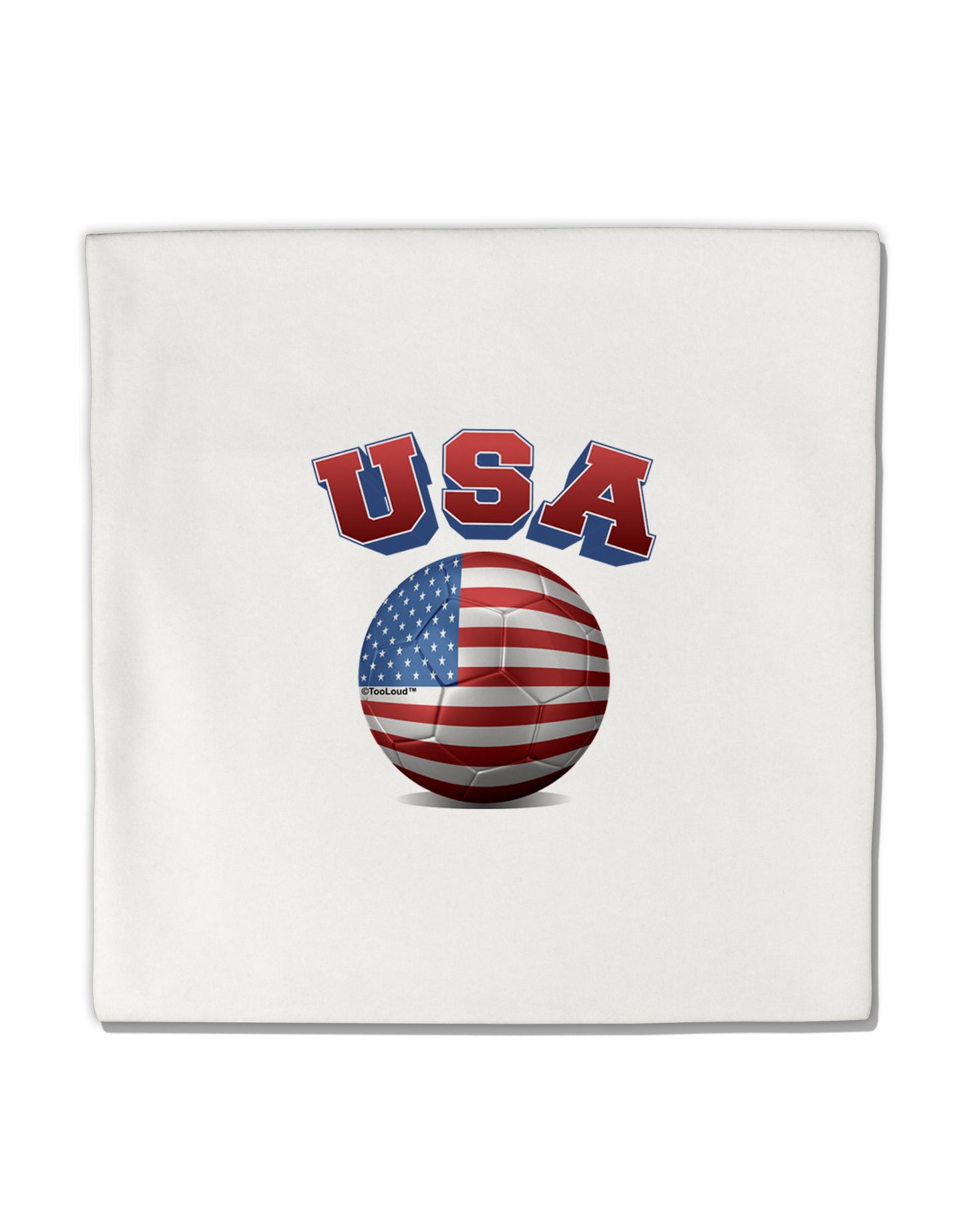 Soccer Ball Flag - USA Micro Fleece 14"x14" Pillow Sham-Pillow Sham-TooLoud-White-Davson Sales