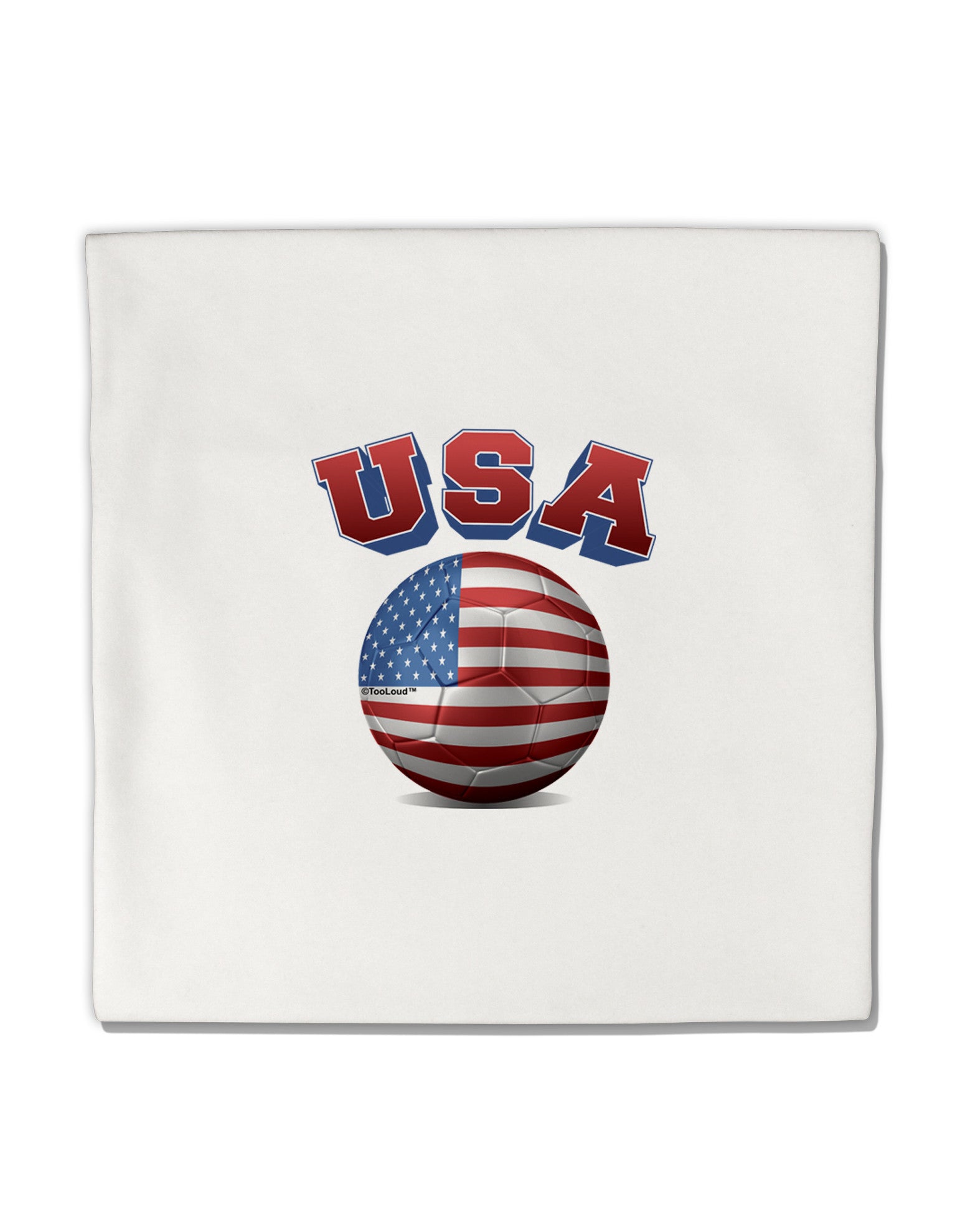 Soccer Ball Flag - USA Micro Fleece 14"x14" Pillow Sham-Pillow Sham-TooLoud-White-Davson Sales