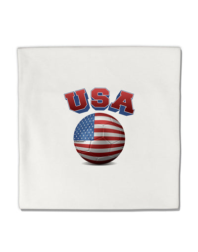 Soccer Ball Flag - USA Micro Fleece 14&#x22;x14&#x22; Pillow Sham-Pillow Sham-TooLoud-White-Davson Sales