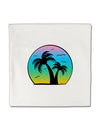 Palm Trees Silhouette - Beach Sunset Design Micro Fleece 14&#x22;x14&#x22; Pillow Sham-Pillow Sham-TooLoud-White-Davson Sales