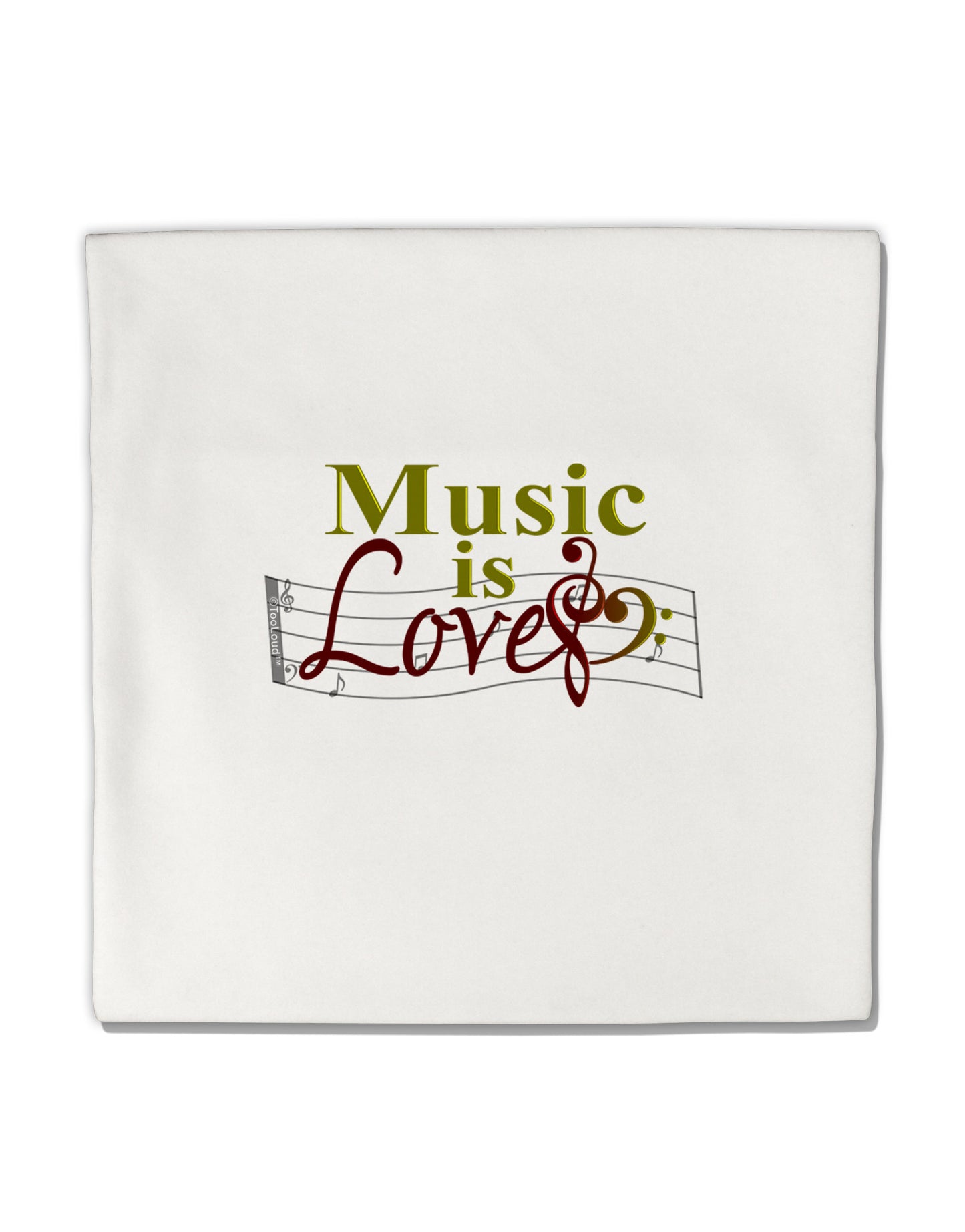 Music Is Love Micro Fleece 14"x14" Pillow Sham-Pillow Sham-TooLoud-White-Davson Sales