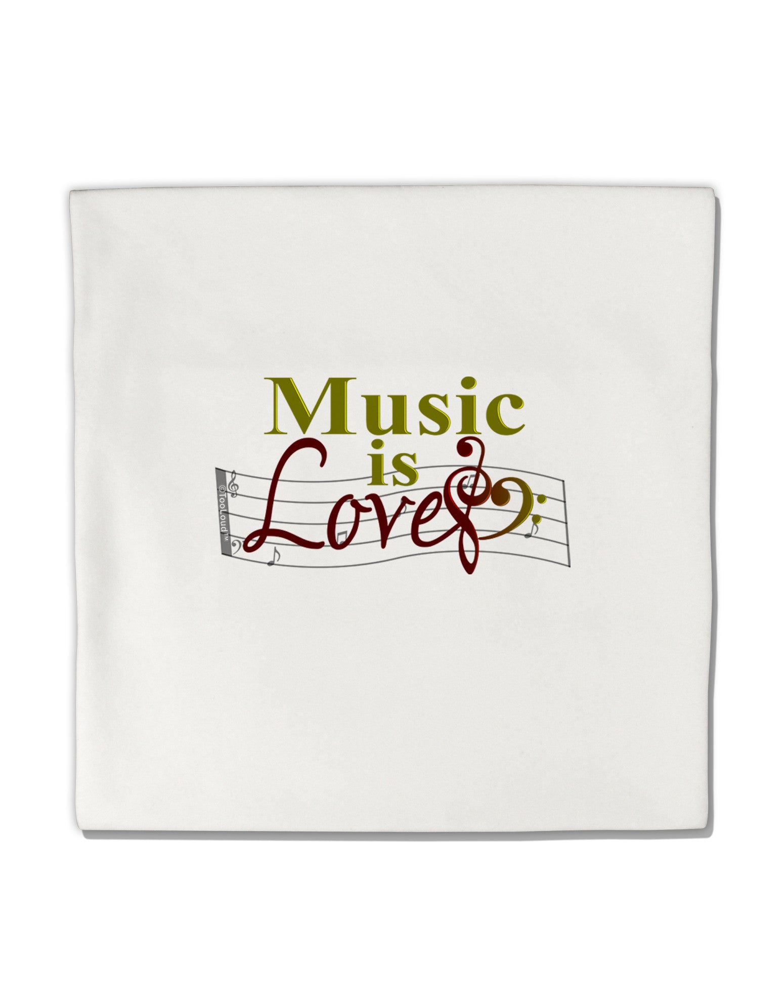 Music Is Love Micro Fleece 14"x14" Pillow Sham-Pillow Sham-TooLoud-White-Davson Sales