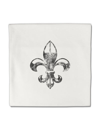 Distressed Fleur de Lis Micro Fleece 14&#x22;x14&#x22; Pillow Sham-Pillow Sham-TooLoud-White-Davson Sales