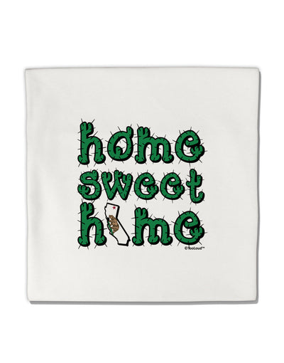 Home Sweet Home - California - Cactus and State Flag Micro Fleece 14&#x22;x14&#x22; Pillow Sham by TooLoud-Pillow Sham-TooLoud-White-Davson Sales