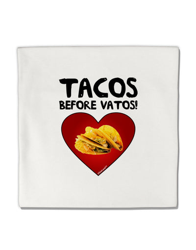 Tacos before Vatos Micro Fleece 14&#x22;x14&#x22; Pillow Sham by TooLoud-Pillow Sham-TooLoud-White-Davson Sales