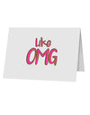 Like OMG 10 Pack of 5x7&#x22; Top Fold Blank Greeting Cards by TooLoud-Greeting Cards-TooLoud-White-Davson Sales