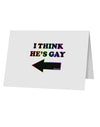 I Think He's Gay Left 10 Pack of 5x7&#x22; Top Fold Blank Greeting Cards by TooLoud-Greeting Cards-TooLoud-White-Davson Sales