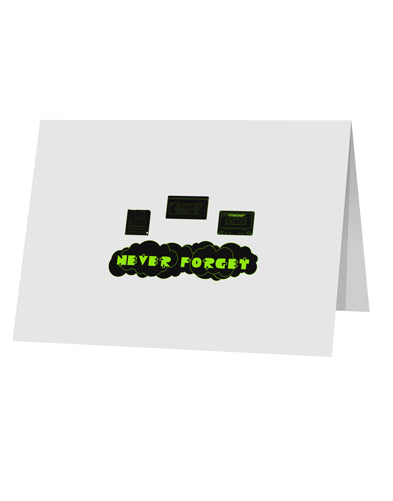 Never Forget Retro 80's Funny 10 Pack of 5x7&#x22; Top Fold Blank Greeting Cards by TooLoud-Greeting Cards-TooLoud-White-Davson Sales