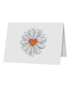 Pretty Daisy Heart 10 Pack of 5x7" Top Fold Blank Greeting Cards-Greeting Cards-TooLoud-Davson Sales