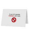 5 out of 4 People Funny Math Humor 10 Pack of 5x7&#x22; Top Fold Blank Greeting Cards by TooLoud-TooLoud-White-Davson Sales