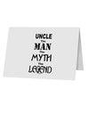 Uncle The Man The Myth The Legend 10 Pack of 5x7&#x22; Top Fold Blank Greeting Cards by TooLoud-TooLoud-White-Davson Sales