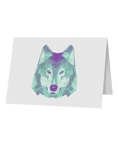 Geometric Wolf Head 10 Pack of 5x7&#x22; Top Fold Blank Greeting Cards by TooLoud-Greeting Cards-TooLoud-White-Davson Sales