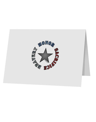 Honor Sacrifice Bravery 10 Pack of 5x7&#x22; Top Fold Blank Greeting Cards by TooLoud-Greeting Cards-TooLoud-White-Davson Sales