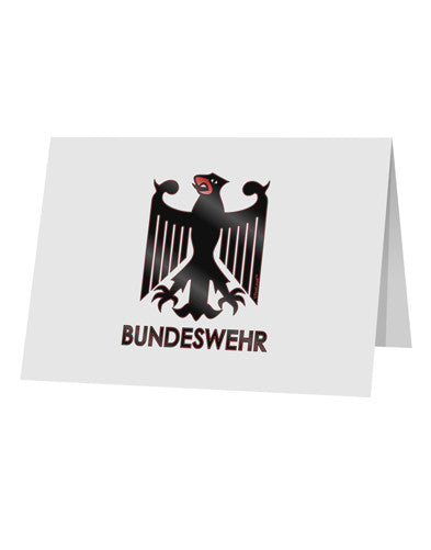 Bundeswehr Logo with Text 10 Pack of 5x7&#x22; Top Fold Blank Greeting Cards-Greeting Cards-TooLoud-White-Davson Sales
