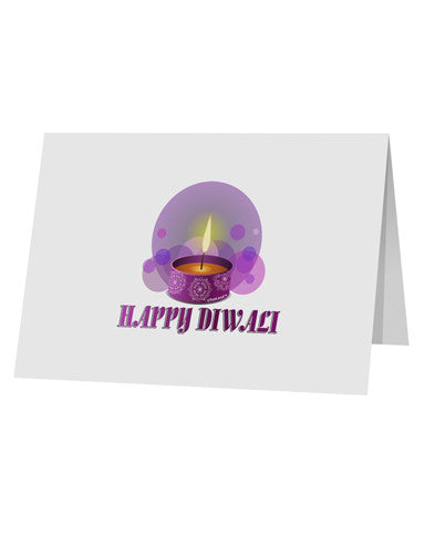 Happy Diwali Purple Candle 10 Pack of 5x7&#x22; Top Fold Blank Greeting Cards by TooLoud-Greeting Cards-TooLoud-White-Davson Sales