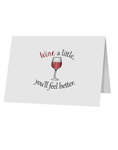Wine a Little 10 Pack of 5x7&#x22; Top Fold Blank Greeting Cards by TooLoud-Greeting Cards-TooLoud-White-Davson Sales