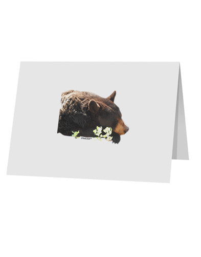 Laying Black Bear Cutout 10 Pack of 5x7&#x22; Top Fold Blank Greeting Cards-Greeting Cards-TooLoud-White-Davson Sales