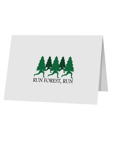 Run Forest Run Funny 10 Pack of 5x7&#x22; Top Fold Blank Greeting Cards by TooLoud-TooLoud-White-Davson Sales