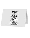 Poppy The Man The Myth The Legend 10 Pack of 5x7&#x22; Top Fold Blank Greeting Cards by TooLoud-TooLoud-White-Davson Sales