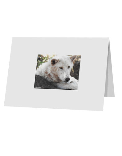 Laying White Wolf 10 Pack of 5x7&#x22; Top Fold Blank Greeting Cards-Greeting Cards-TooLoud-White-Davson Sales