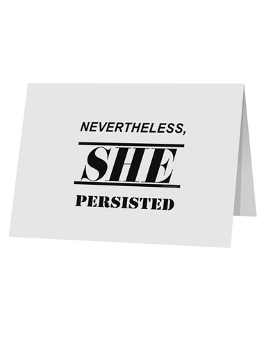 Nevertheless She Persisted Women's Rights 10 Pack of 5x7&#x22; Top Fold Blank Greeting Cards by TooLoud-Greeting Cards-TooLoud-White-Davson Sales
