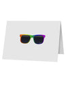 Pride Rainbow Glasses 10 Pack of 5x7&#x22; Top Fold Blank Greeting Cards by TooLoud-Greeting Cards-TooLoud-White-Davson Sales