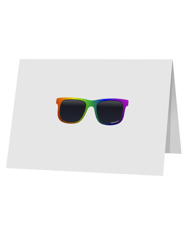 Pride Rainbow Glasses 10 Pack of 5x7&#x22; Top Fold Blank Greeting Cards by TooLoud-Greeting Cards-TooLoud-White-Davson Sales