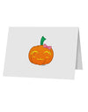 Kyu-T Face Pumpkin 10 Pack of 5x7&#x22; Top Fold Blank Greeting Cards by TooLoud-Greeting Cards-TooLoud-White-Davson Sales