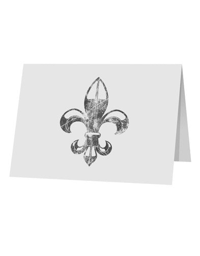 Distressed Fleur de Lis 10 Pack of 5x7&#x22; Top Fold Blank Greeting Cards-Greeting Cards-TooLoud-White-Davson Sales