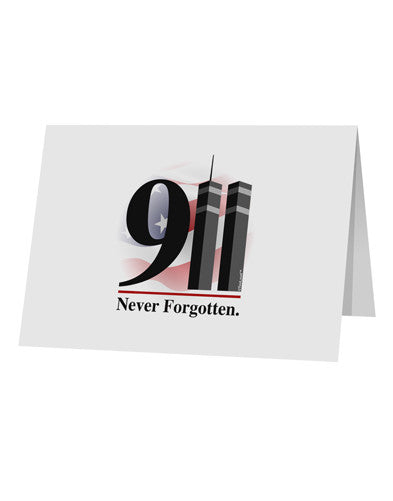 911 Never Forgotten 10 Pack of 5x7&#x22; Top Fold Blank Greeting Cards-Greeting Cards-TooLoud-White-Davson Sales