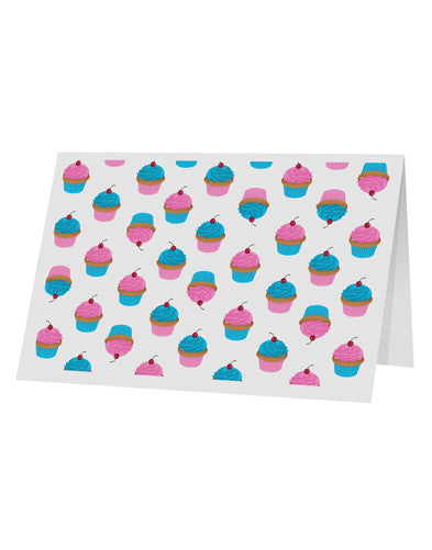 Cute Cupcakes AOP 10 Pack of 5x7&#x22; Top Fold Blank Greeting Cards-Greeting Cards-TooLoud-White-Davson Sales