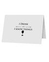 I Drink and I Know Things funny 10 Pack of 5x7&#x22; Top Fold Blank Greeting Cards by TooLoud-Greeting Cards-TooLoud-White-Davson Sales