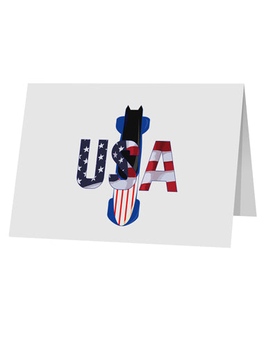USA Bobsled 10 Pack of 5x7&#x22; Top Fold Blank Greeting Cards by TooLoud-TooLoud-White-Davson Sales