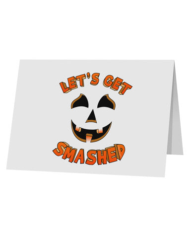 Let's Get Smashed Pumpkin 10 Pack of 5x7&#x22; Top Fold Blank Greeting Cards by TooLoud-Greeting Cards-TooLoud-White-Davson Sales