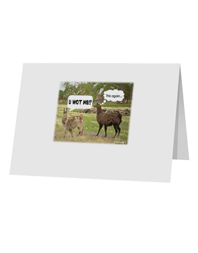 Angry Standing Llamas 10 Pack of 5x7&#x22; Top Fold Blank Greeting Cards by TooLoud-Greeting Cards-TooLoud-White-Davson Sales