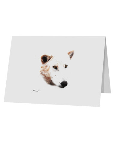 White Wolf Head Cutout 10 Pack of 5x7&#x22; Top Fold Blank Greeting Cards-Greeting Cards-TooLoud-White-Davson Sales