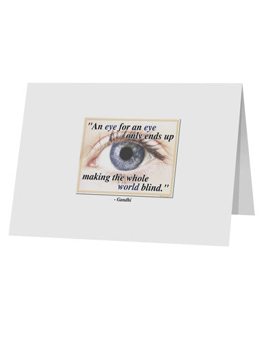 Eye For An Eye Gandhi 10 Pack of 5x7&#x22; Top Fold Blank Greeting Cards by TooLoud-Greeting Cards-TooLoud-White-Davson Sales