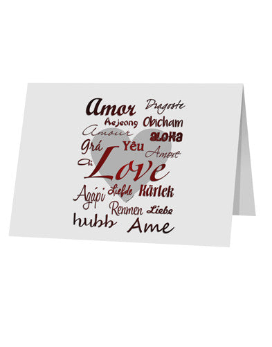 Love Languages 10 Pack of 5x7&#x22; Top Fold Blank Greeting Cards by TooLoud-Greeting Cards-TooLoud-White-Davson Sales