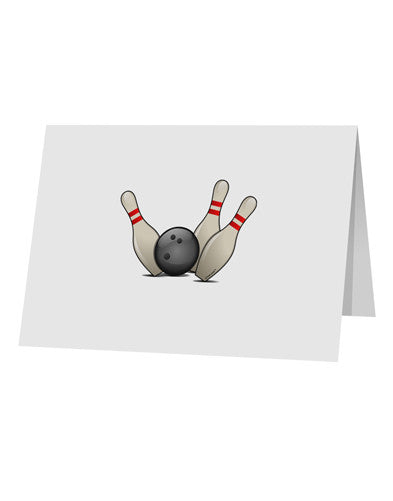 Bowling Ball with Pins 10 Pack of 5x7&#x22; Top Fold Blank Greeting Cards-Greeting Cards-TooLoud-White-Davson Sales