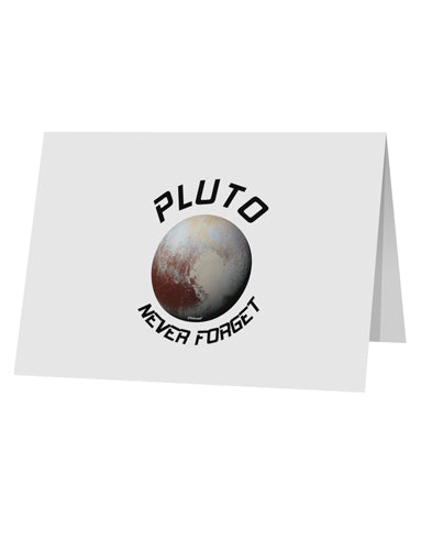 Never Forget Pluto Funny Science Fan 10 Pack of 5x7&#x22; Top Fold Blank Greeting Cards by TooLoud-Greeting Cards-TooLoud-White-Davson Sales